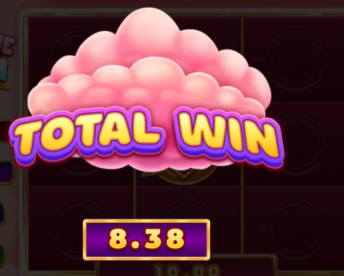 Valentine Storm Slot total win popup - big win celebration screen